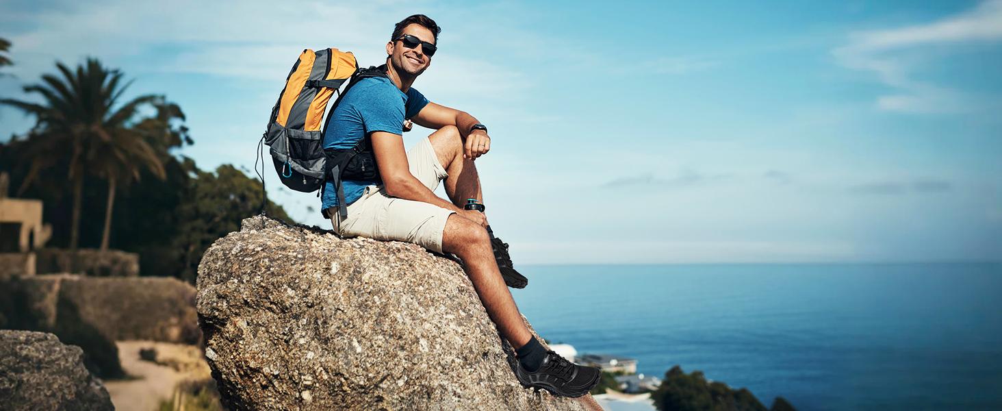 HOBIBEAR Wide-Head Shoes Spring and Autumn Men's Shoes Barefoot Shoes Zero-Distance Low-Top Casual Shoes Wide Last Lightweight Sports Shoes