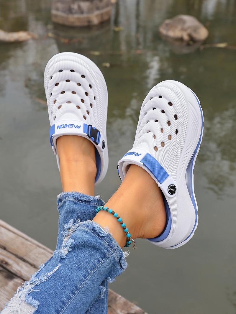 Ubetif Summer Women's Clogs Outdoor Thick Sole Non-Slip Odor Resistant Durable Quick Drying Soft Beach Sandals