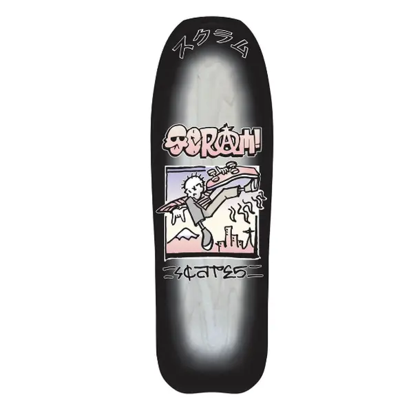 Scram Shaped Skateboard Deck, Boneless Custom Shape Design, 10.37 x 32 in Dimensions, 15 in/15" WB for Skateboarding Sports & Outdoor Recreation