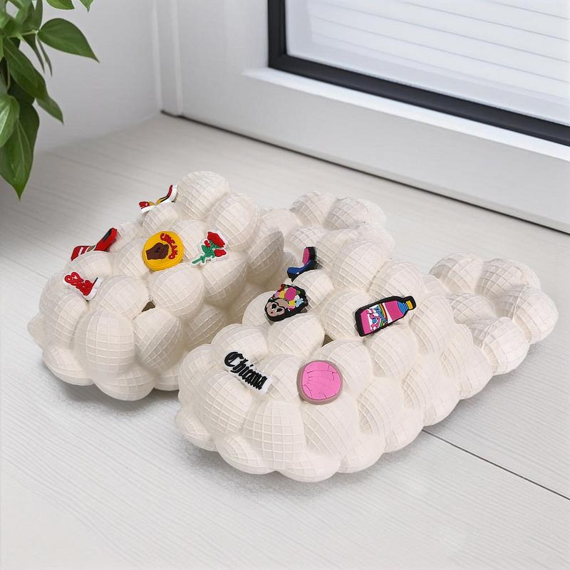 Lumubby Unisex Bubble Slide Summer "Poop Feeling" Grape Slippers Trendy EVA Anti Slip Home Massage Foot Soles for Bathing in the Shower Unisex Orange 3D Bubble Look Cloud like Comfort Footwear Women Shoe Soft