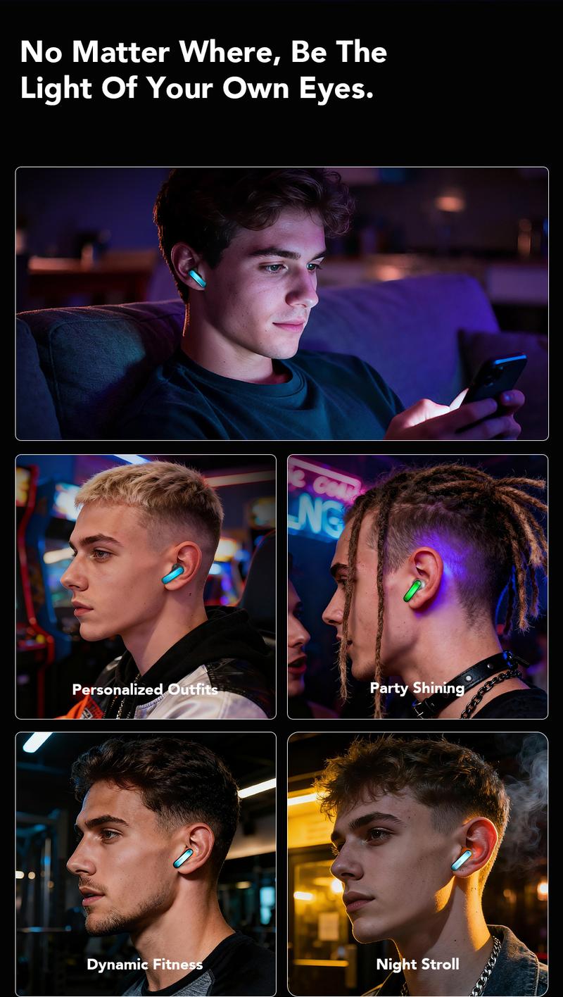 MINISO MS110 Adjustable lighting Eabuds, ANC Noise Cancellation Headphones,Bluetooth 6.0, 3 Noise Reduction Modes, True Wireless In-Ear Earphones sport Audio Earbuds audifonos bluetooth wireless headphones