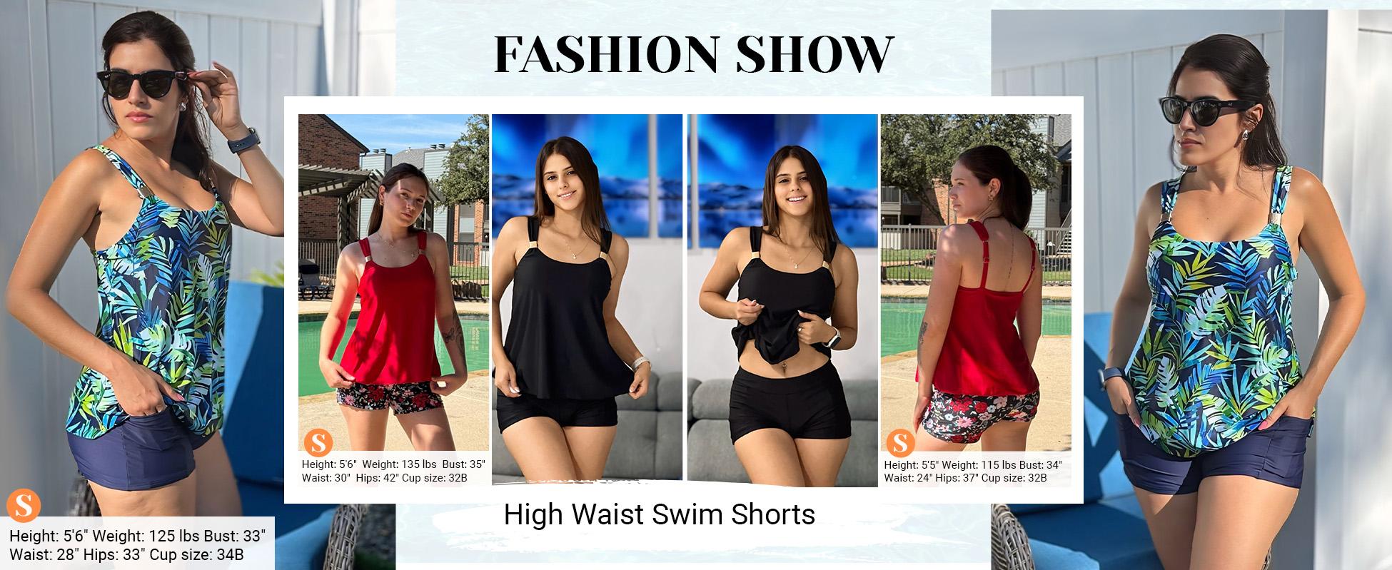 Daci Tankini Swimsuit with Shorts - Two Piece Tummy Control Bathing Suits Flowy Swim Top with Two Pockets Boy Shorts 2026