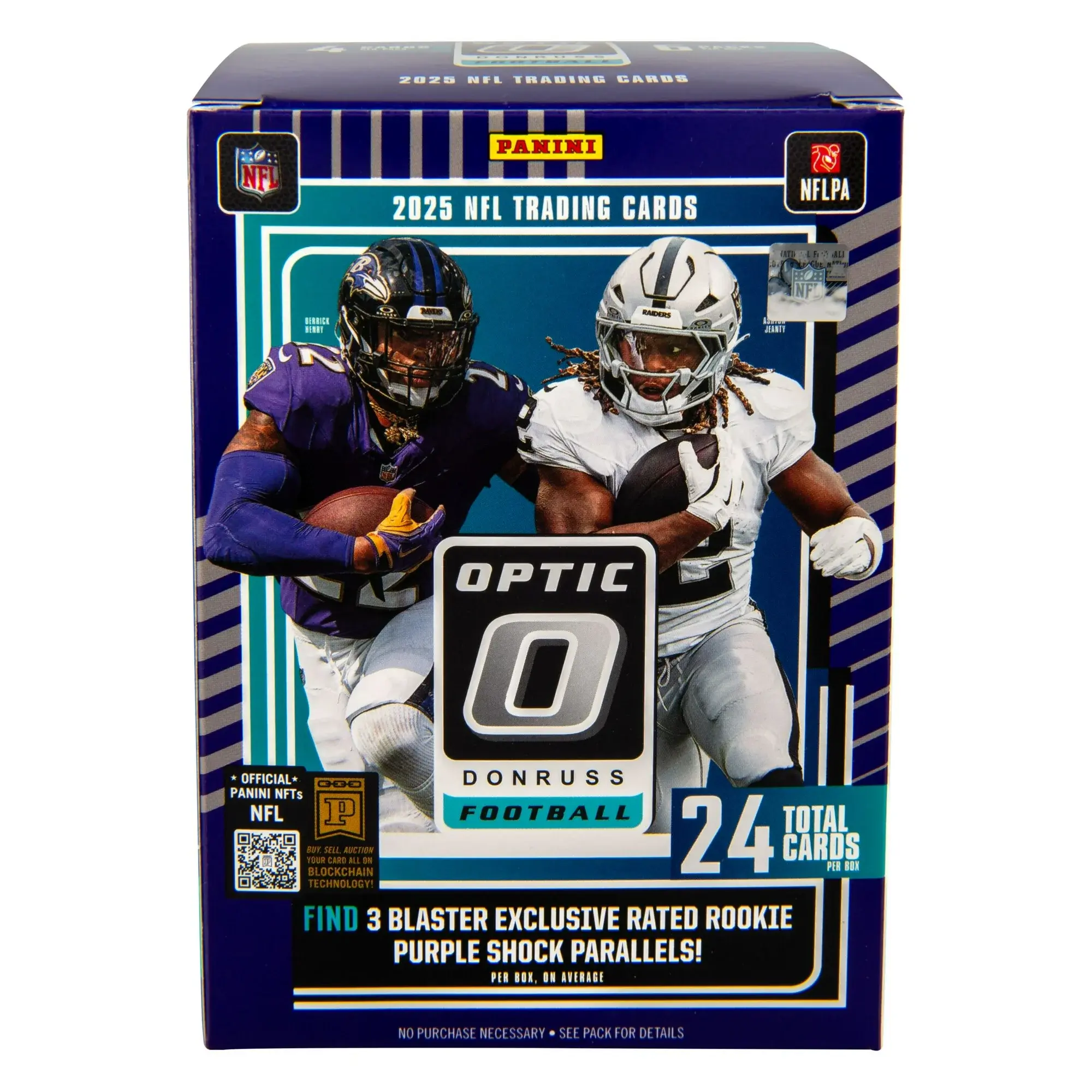 PYT Break 10x Panini 2025 Optic Football Trading Card Blaster Boxes 1 Guaranteed Downtown 6 Packs 15 Cards Each Ultra Rare Downtown Inserts & Retail Exclusive Red Hot Rookies