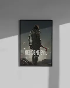 Resident Evil Requiem Leon S. Kennedy Poster, Survival Horror Game Art Print, RE Inspired Gaming Wall Decor Poster for Resident Evil Fans and Horror Gamer Room Setup