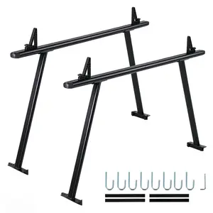 Garvee Adjustable Aluminum Truck Rack - 35–71" Pickup Bed Crossbar System with 1000 Lbs Heavy-Duty Utility Hauler, No-Drill J-Bolts, Rust-Resistant Two-Bar Mount for Kayaks, Lumber, Ladders & Work Gear