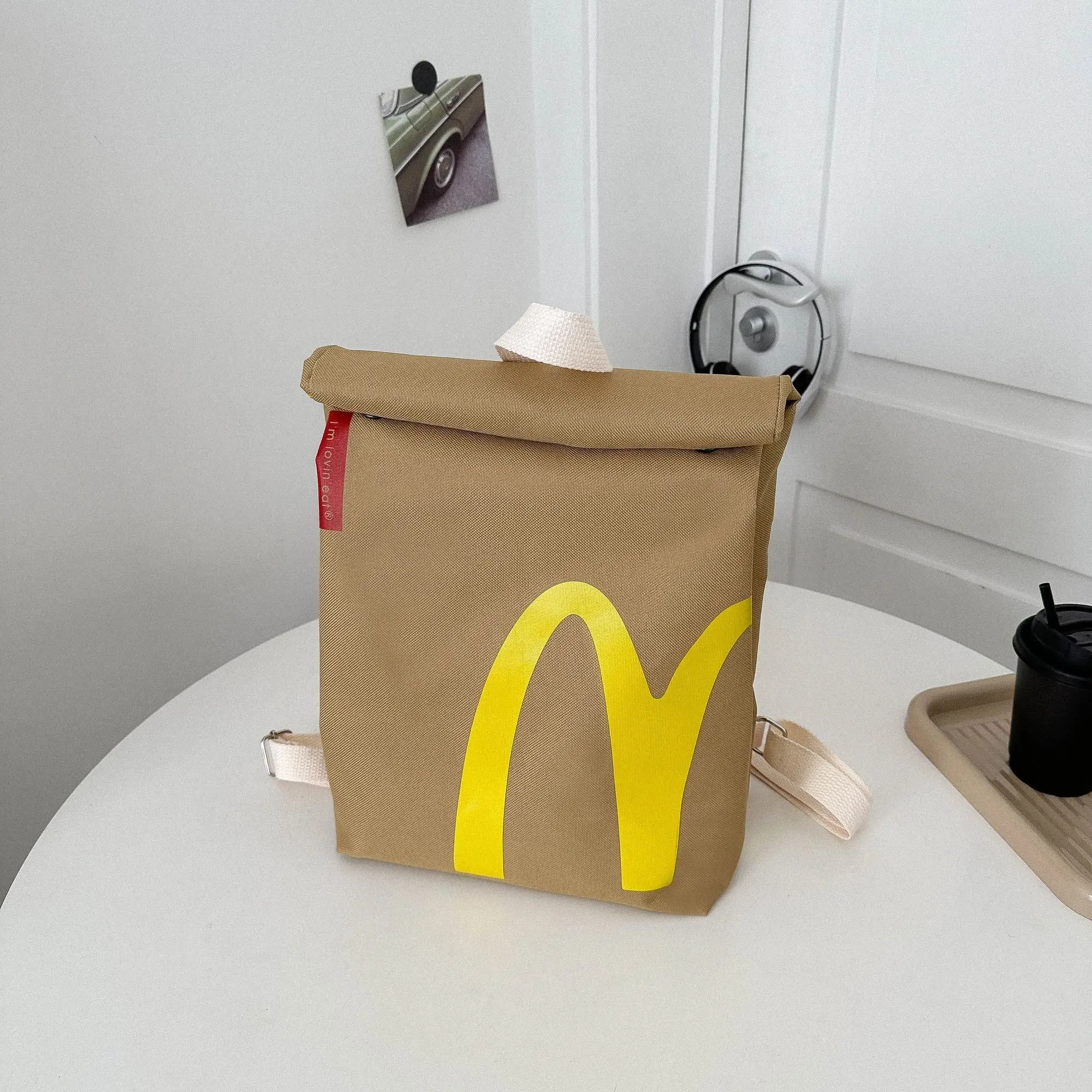 Cute Hamburger Bag Design Backpack, Large Capacity Student Class Backpack, Cute and Versatile Backpack for Women & Men