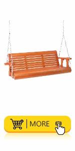 VINGLI Heavy Duty 660 LBS Wooden Swing Frame with Extra Bottom Connection Board, Upgraded A-Frame Porch Swing Bench Stand for Indoor & Outdoor (Rustic)