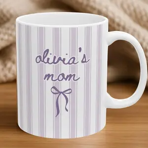 [Sale off up to 50%] New Mom Mug: Custom Purple Stripe Coffee Cup – First Time Mom Gift, New Parent Gift, Mother's Gift, Future Mom Gift, New Baby Gift for Mom, 11oz & 15oz ceramic mug