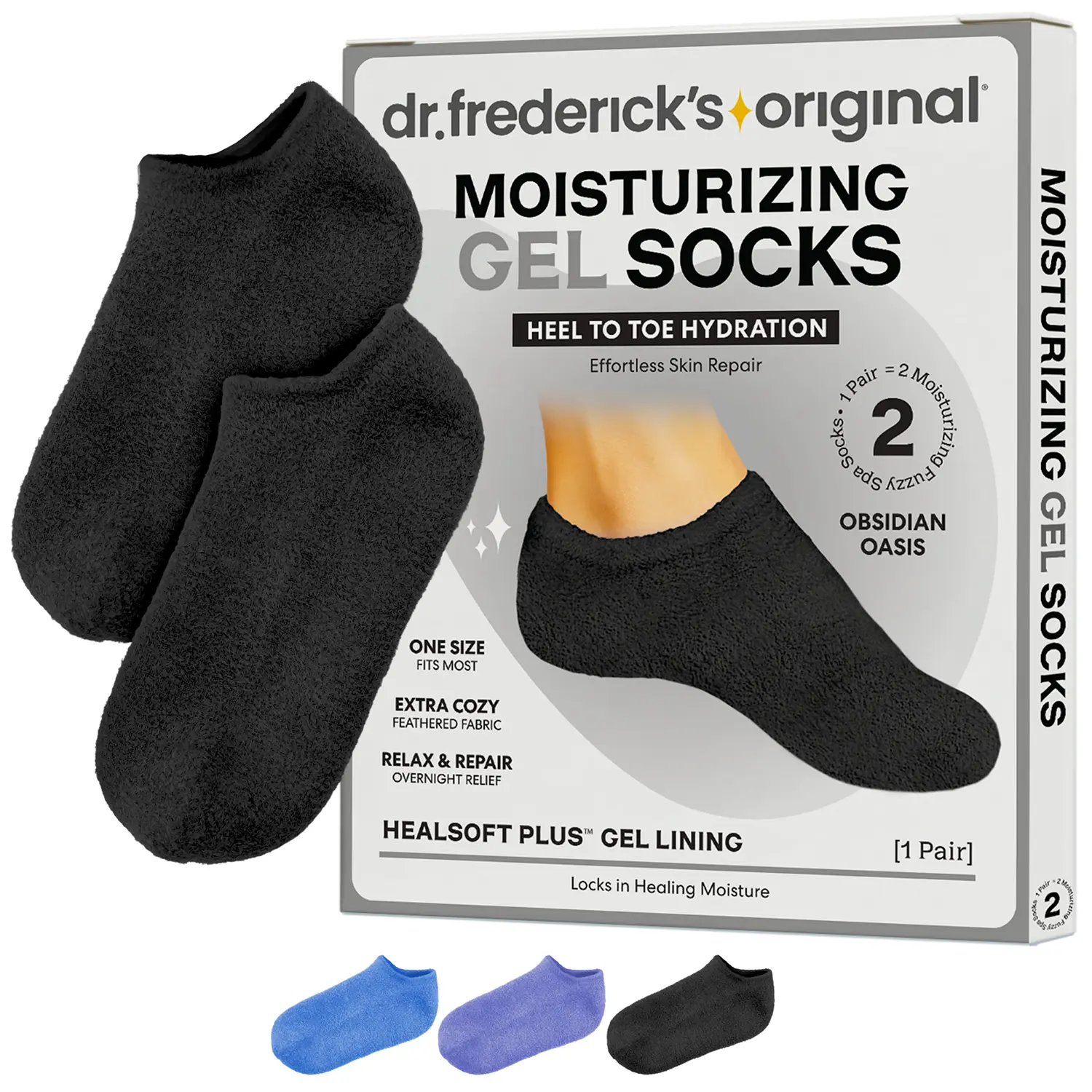 Women's Plain Moisturizing Gel Socks - Dr. Frederick’s Original, Coconut-Infused, Soft, Fuzzy, Smooth for Men & Women