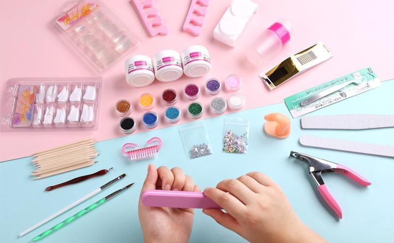 Nail Kit Set Professional Acrylic with Everything, 12 Glitter Acrylic Powder Kit Nail Art Tips Nail Decoration, DIY Nail Tool Nail Supplies Acrylic Nail Kit for Beginners (Professional) Crystal Manicure Nail Care Clipper Gift Long Lasting Nail Polish