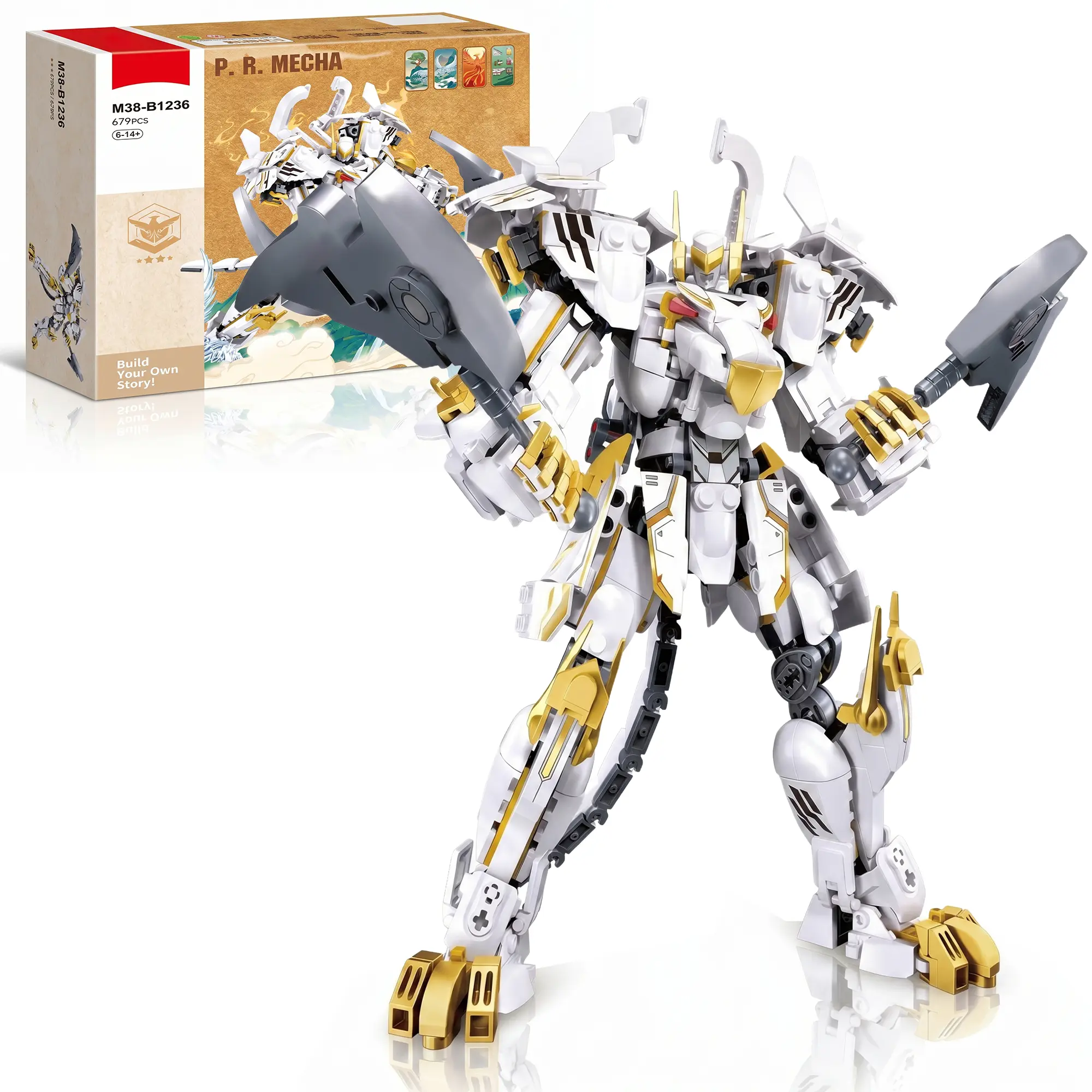 Destroy Warrior Buildable Robot Model Kit - High-Grade ABS Collectible, Unisex Ages 8+ Hand-Eye Coordination DIY Project, Full-Body Dynamic Articulation Action Figure, Collector's Shelf Display Gift for Mech Enthusiasts, Ignite Critical Stem Skills, Mythi
