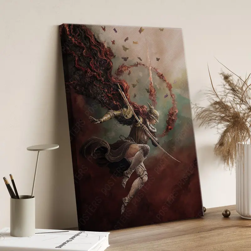 Elden Ring Canvas Wall Art, Malenia Poster, Malenia Wall Art, Elden Ring Canvas Wall Decor, Gaming Poster, Gift For Gamers, Malenia