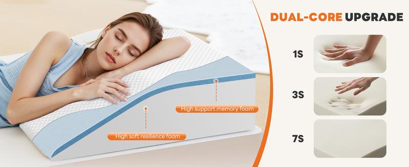 Wedge Pillow, Body Pillow for Sleep Apnea, Neck Pain Relief, Post Surgery, Sleeping Comfort, Acid Reflux, Heartburn, Back Pain Relief and Snoring