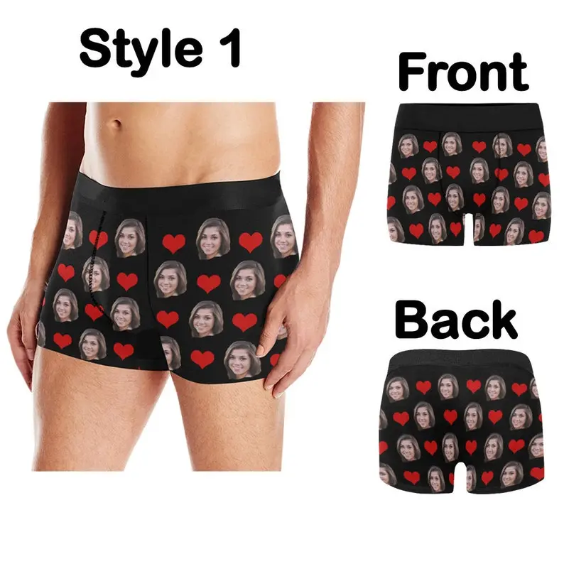 Personalized boxer briefs, custom face Men's Photo underwear, Valentine's gift