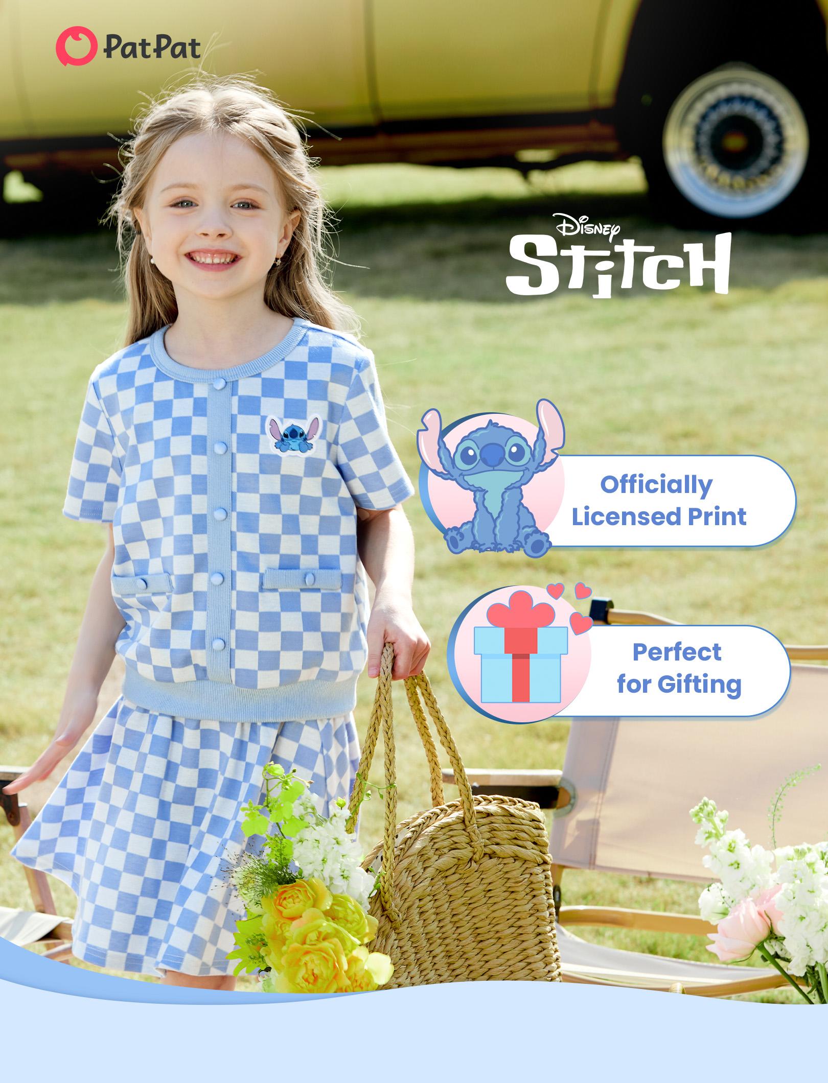 PatPat Disney Princess Ariel Little Mermaid Toddler Girls 2-Piece Pearl Button Knit Top & Tweed Skirt Set for Ages 2-9 Years Cute Minnie SpringGlowUp RefreshedLook