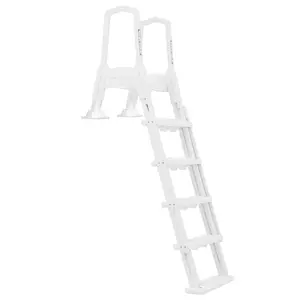 XtremepowerUS Deluxe Incline Above Ground In Pool Swimming Pool Ladder Large Heavy Duty Removable Outdoor SureStep Stair Swimming Pool Ladder Handrail Pool Step Ladder   Pool Ladder