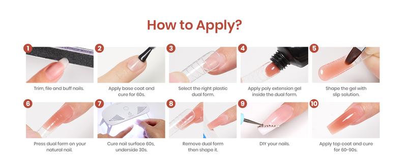 Beetles Poly Gel Nail Extension Kit, Professional DIY Nail Art Kit for Starter with UV Lamp Top Coat Base Gel, Gift for Women gift for girls, Nail Manicure at home, With Slip Solution, Beginner friendly Cutics #TikTokShopBacktoSchool