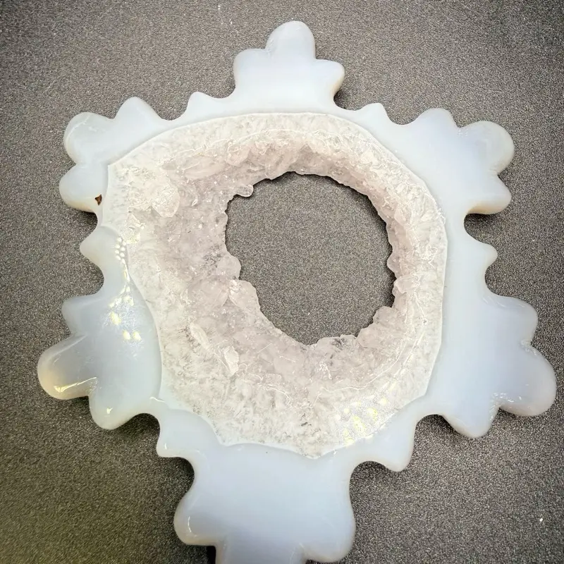 Agate Snowflake - Natural Gemstone Display Piece for Home Decor and Collectors
