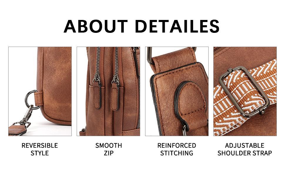 CLUCI TikTokShopSpringGlowUp Leather Crossbody Bag Large  For Women Men Fanny Packs Chest Bag For Ipad Travel Hiking Cycling Outdoor Sports - Adjustable Multifunction Spacious Design For Essentials Shoulder Sling Bag For Men Crossbodybagwomen