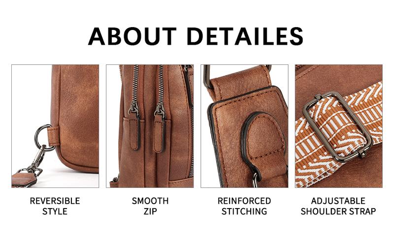 CLUCI HolidayHaul Leather Crossbody Bag Large  For Women Men Fanny Packs Chest Bag For Ipad Travel Hiking Cycling Outdoor Sports - Adjustable Multifunction Spacious Design For Essentials Shoulder Sling Bag For Men Crossbodybagwomen