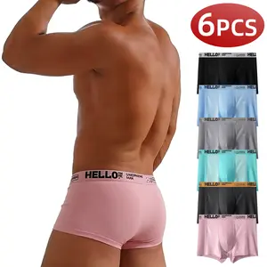 Men’s boxer briefs, 6-pack — trendy street style + athletic vibe, soft, moisture-wicking, breathable, comfortable fit, no bunching or sweat buildup, multicolor combo pack, men’s underwear, versatile for everyday wear