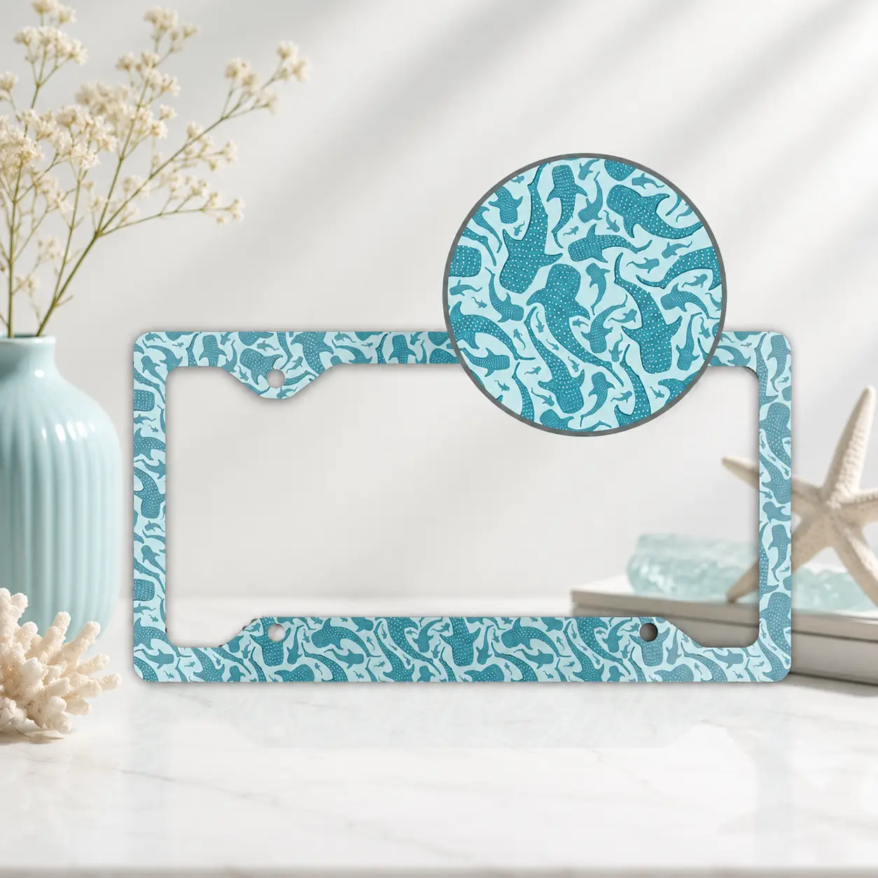 Whale Shark License Plate Frame: Beachy Blue Car Decor, Car Accessories