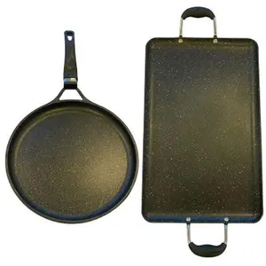 Marble LARGE Griddle 2 PACK  (Includes Double & Round Griddles) for ALL types of stoves/ COMALES GRANDES de marmol de doble quemador y redondo APTO para TODO tipo de estufa
