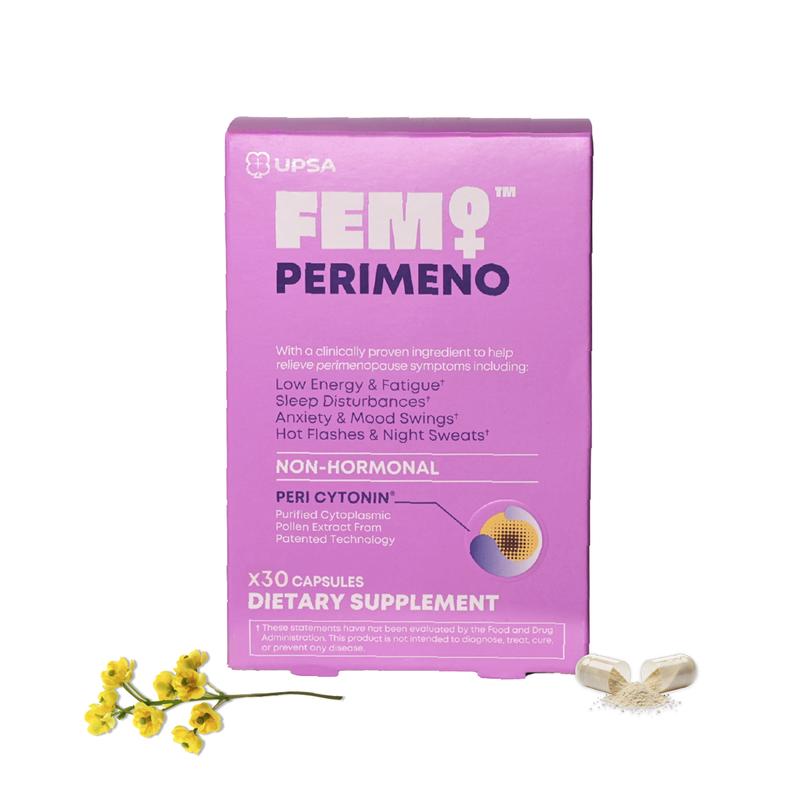 UPSA FEM PERIMENO Non-Hormonal Perimenopause Support – Clinically Proven Pollen & Saffron Extract for Energy, Sleep & Mood Balance