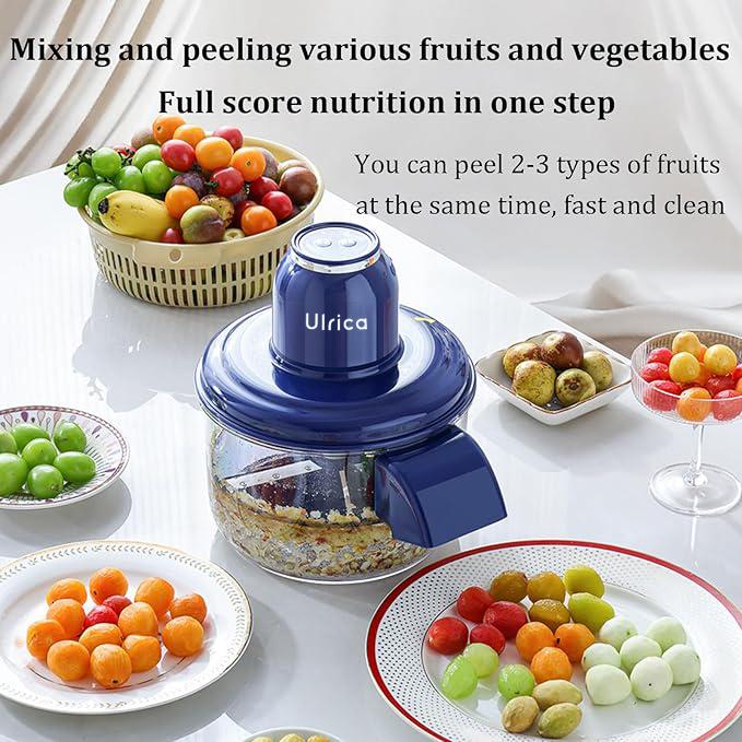 ULRICA Electric Peeler, Automatic Portable Peeler Machine for Garlic Grapes Cherry Tomatoes Chestnuts, Rechargeable 1300mah Battery Powered Peeler, Type-C Charging Kitchen Gadgets Gift