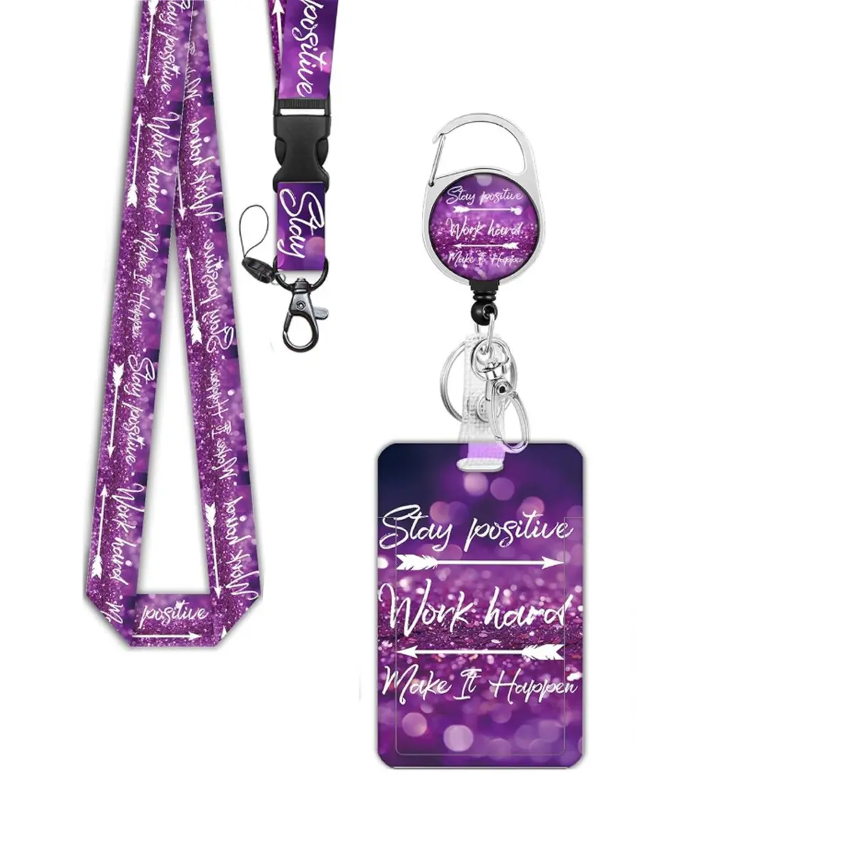 Arrow ID Badge Holder Set with Detachable Lanyard, Expandable Vertical Card Case, Fashion Name Tag Clip, Brooch Roll, Personalized Lanyard, Badge Reels, Badge Accessories
