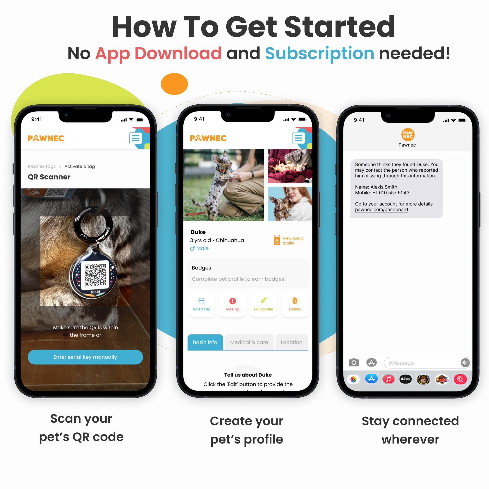 NeoCollar 'Pet Paradise' - 2-in-1 dog collar with ID tag - personalized with name - customized collar for pets