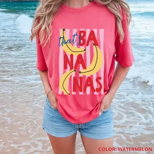 Comfort Colors That’s Bananas Vintage T-Shirt, Summer Fruit Graphic Tee, Food Pun Retro Shirt, Banana Themed Trendy Summer Gift, Unisex Casual Top