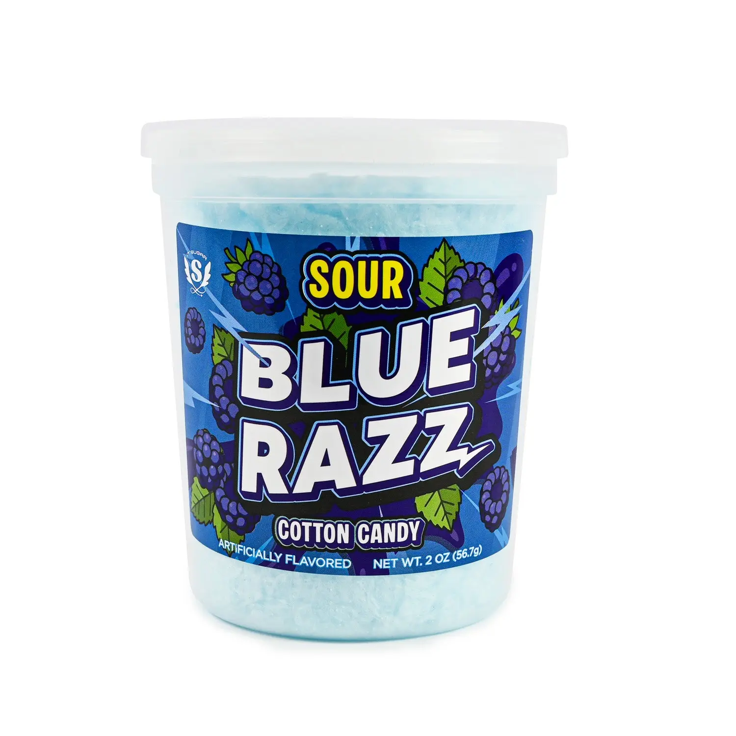 IT'SUGAR Sour Blue Raspberry Cotton Candy - Tangy Kick Flavor, Fruity Snack Treat for Youth, Candy Flavor