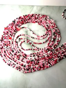 Cupid Waist Beads - Red, White, Pink and Black Beads