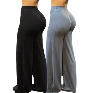 TCVC  Straight Leg Bottoms 30.5" & 31.5" Inseam Fitness Gymwear Women Workout Breathable Light Thin Sportswear Gym Outdoor Sports Yoga Pants Wide Sweatpants Solid Color Joggers