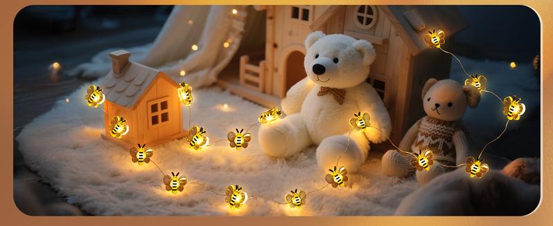 Hoodink Bee Lights Room Decor, Christmas Gifts for Women Teen Girls Boys, 2pcs 20 LED Cute Honey Bee String Fairy Lights Battery Operated, Bee Decorations for Bedroom Dorm Classroom Plants Wedding, Water Proof, Easy to DIY Hoodink Bee Lights Room Decor, Christmas Gifts for Women Teen Girls Boys, 2pcs 20 LED Cute Honey Bee String Fairy Lights Battery Operated, Bee Decorations for Bedroom Dorm Classroom Plants Wedding, Water Proof, Easy to DIY