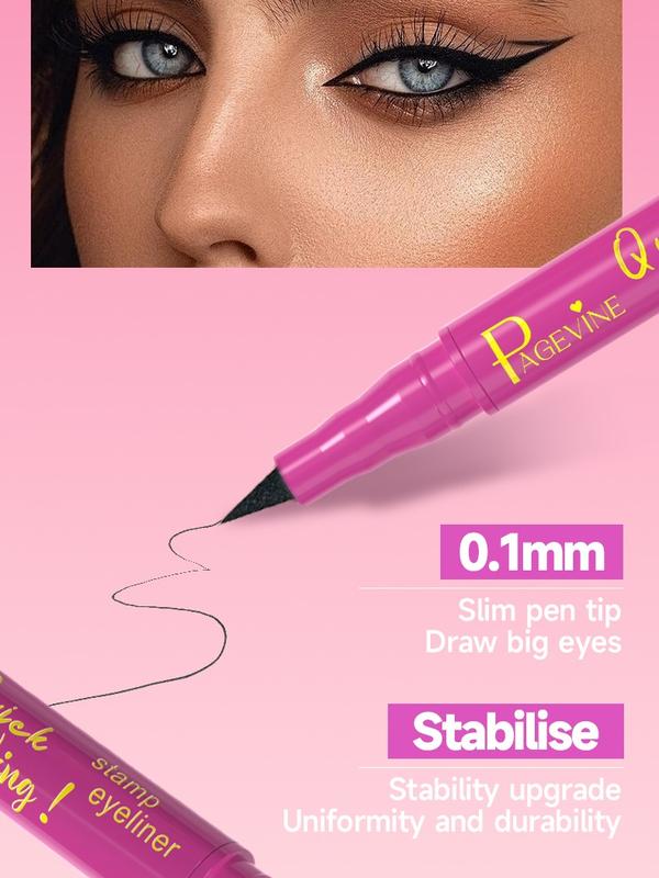 Flawless Finish Liquid Eyeliner, Dual-End Stamp And Ultra-Fine Tip Combo, All-Day Hold With Smudge Resistance, Smooth Application For Crisp Lines, Designed For Sensitive Eyes And Contact Lens Wearers, Makeup Cosmetic, Eyeliner