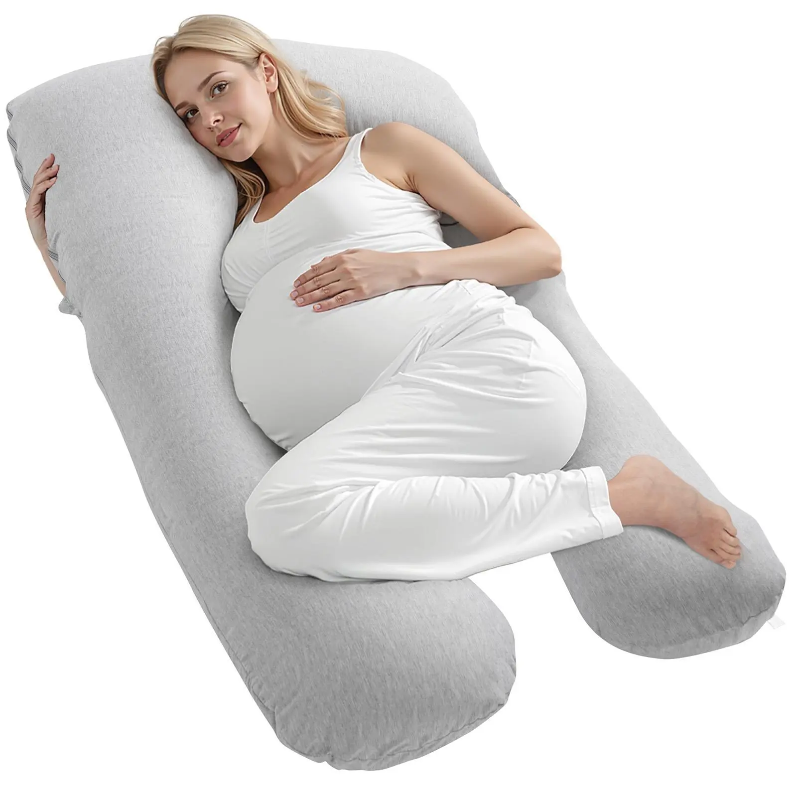 【SummerFinds】VEVOR Pregnancy Pillow U-Shaped Full Body Maternity Pillow Ultra-Soft and Breathable