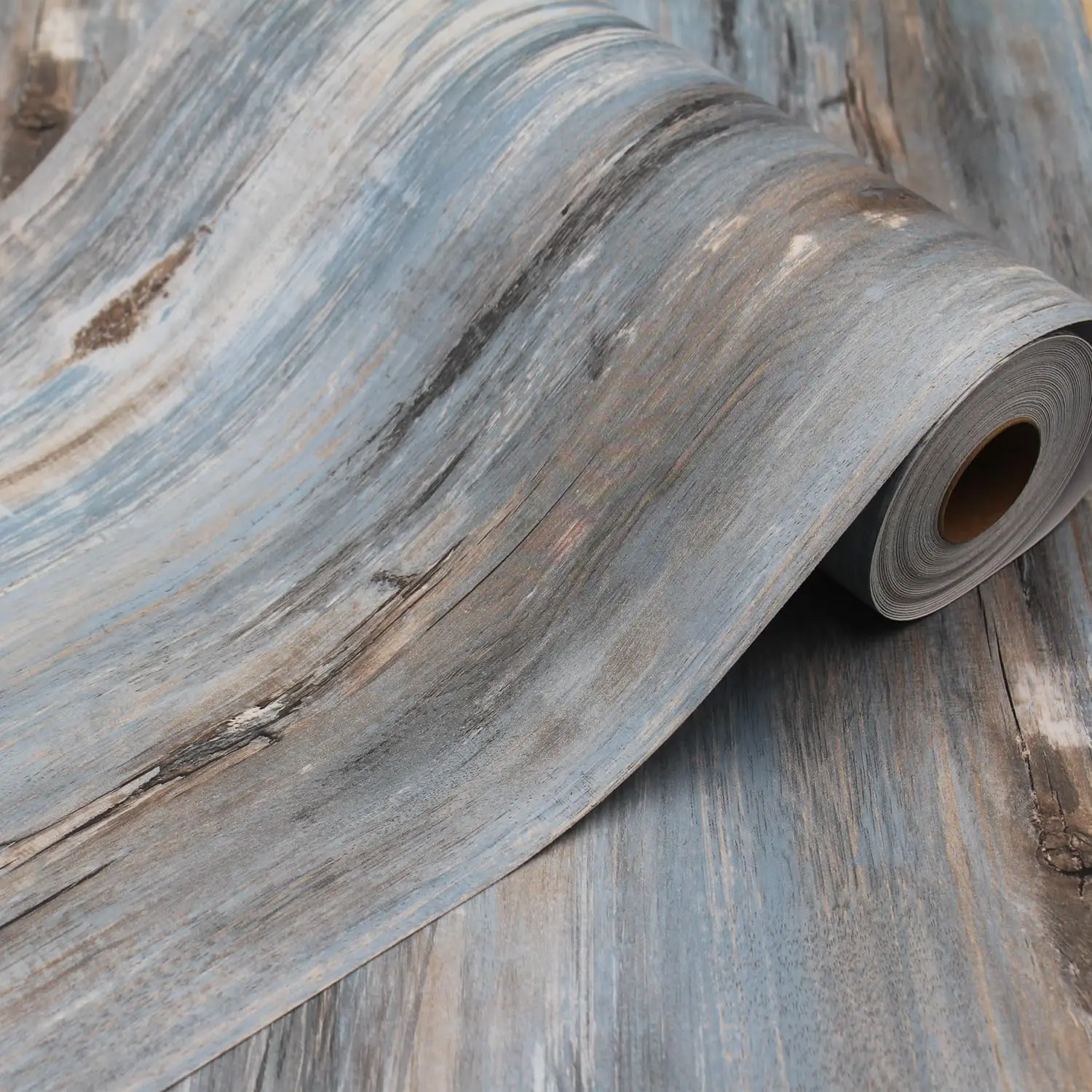Seamless Long‑Run Wood Look Vinyl Floor Roll, 11.8"x118" Peel & Stick | Continuous Roll Pattern Flow, Easy to Cut and Apply, Realistic Wood Grain Finish, Low‑Repeat Grain Design, Non-Slip Texture
