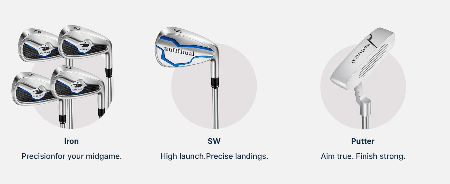 UNIHIMAL Men's Complete Golf Club Set, Right Hand – 9/10/11-Piece Golf Clubs with Stand Bag