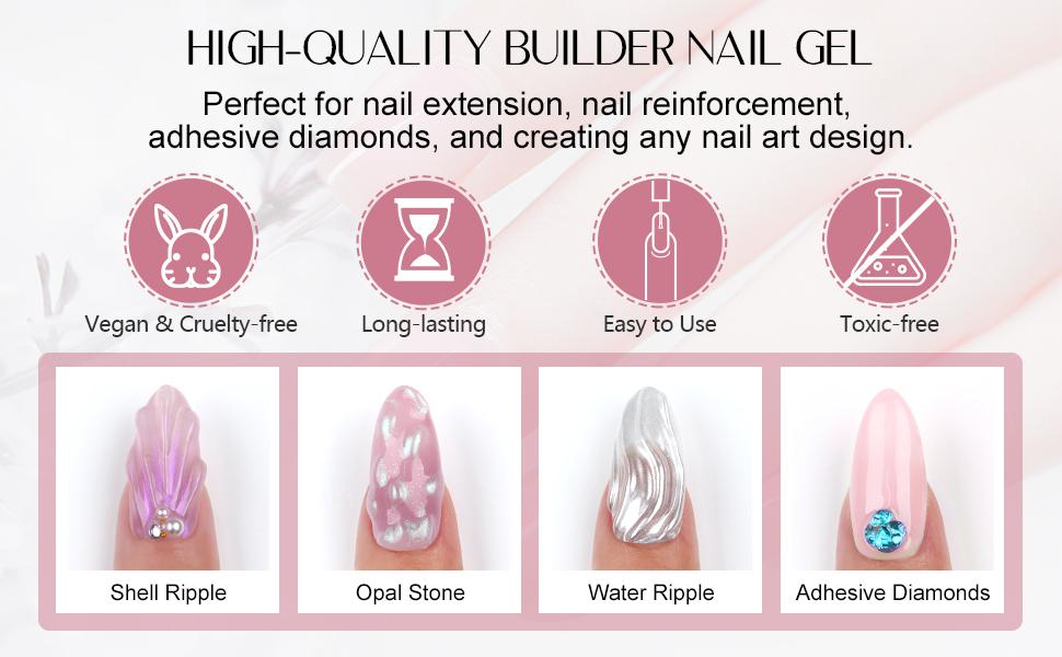 SAVILAND Light Pink Builder Gel for Nails 100g (3.5 oz) – Thick Nail Builder Gel for Nail Extensions, Strengthening & Nail Art, Professional Manicure Gel for Salon & Home DIY