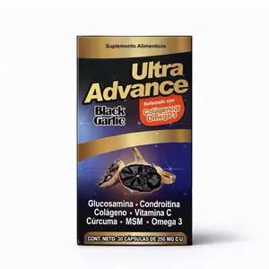 Ultra Advance Black Garlic Supplement 30 Capsules with Collagen, Omega 3, Glucosamine, Turmeric, MSM & Vitamin C Daily Wellness Formula