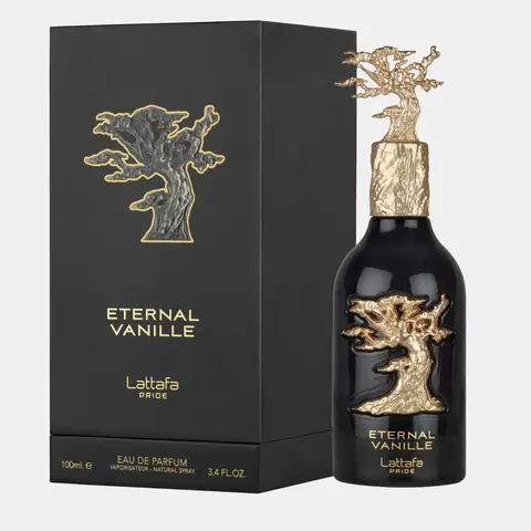 Lattafa Eternal Vanille EDP Luxurious Unisex Spray Perfume, 100ml Dark Vanilla Scent, Long-Lasting Fragrance, Single Item