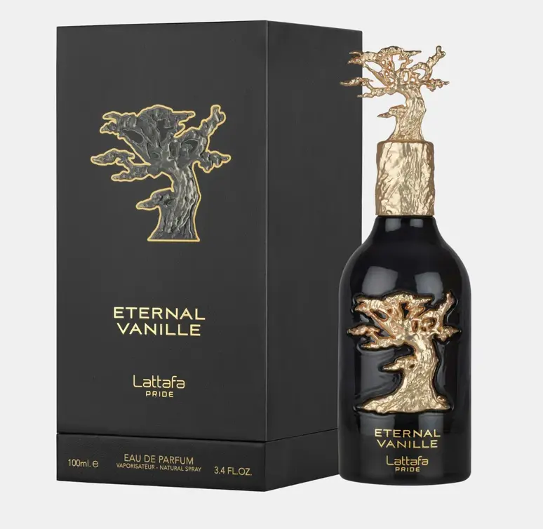 Lattafa Eternal Vanille EDP Luxurious Unisex Spray Perfume, 100ml Dark Vanilla Scent, Long-Lasting Fragrance, Single Item