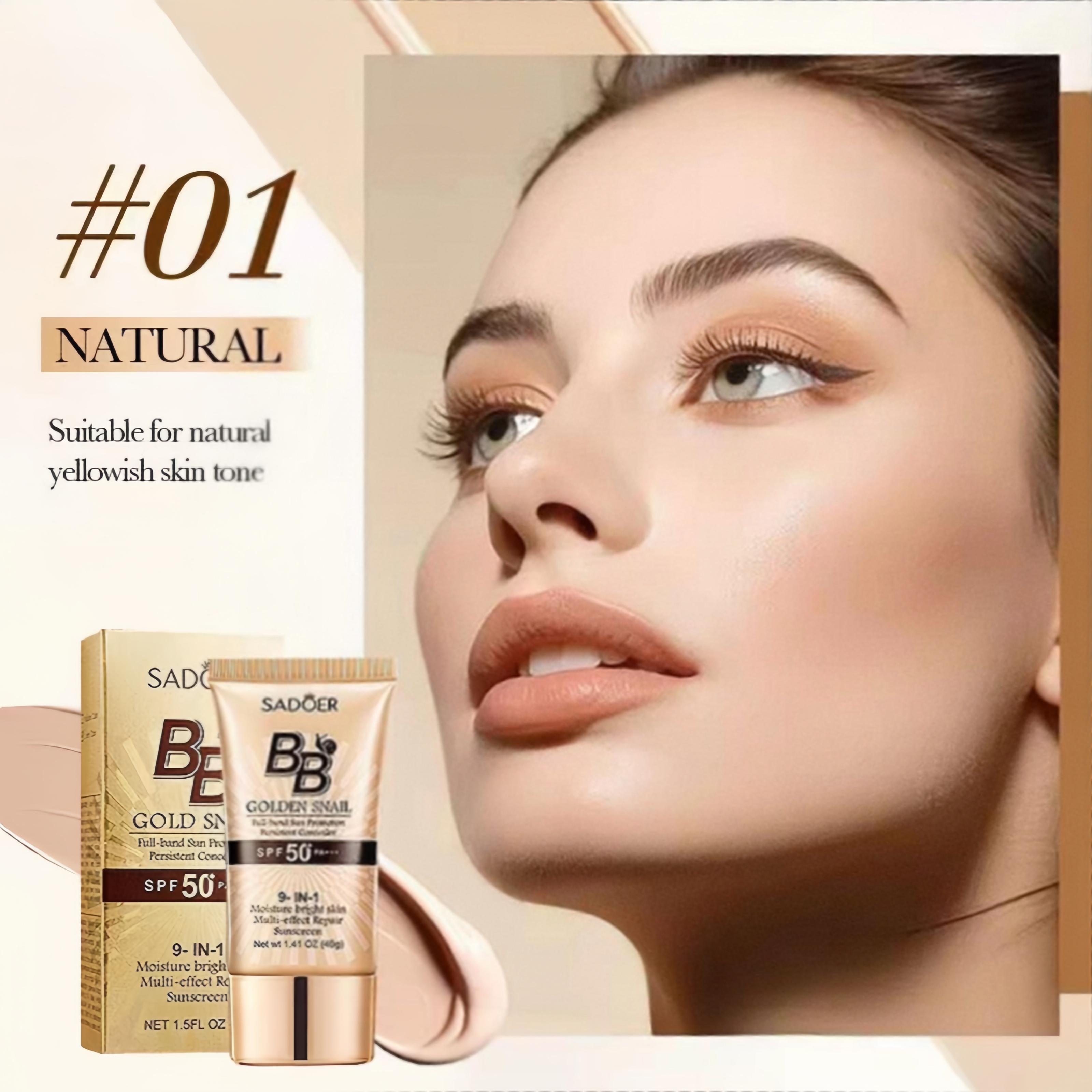 High-coverage waterproof snail BB cream - matte finish, long-lasting moisturizing and oil control, creates a natural makeup look, refreshing and non-greasy, perfect for makeup beginners, a great gift for Mother's Day, Christmas, and Valentine's Day.