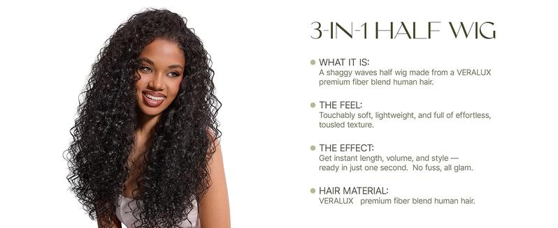 【NEW IN】Lemoda Half Wig Human Hair Burmese Curly Wig for Women 200 Density 3 In 1 Seamless Flip Over Half Wigs Beginner Friendly Glueless Wigs Human Hair with Spiral End Natural Color