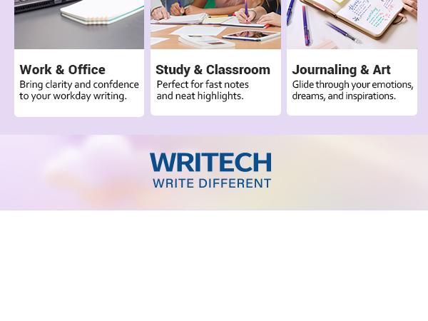 WRITECH Liquid Ink Rollerball Pens 8ct Assorted Colors 0.5mm Tip for Smooth Writing, Coloring, Drawing, and Journaling