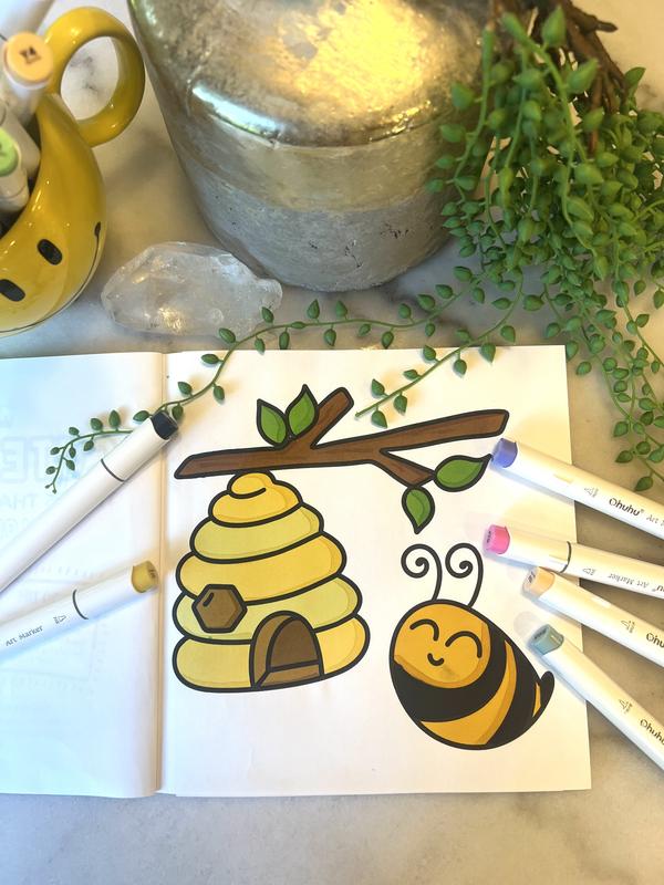 3 Coloring Books + 8 Ohuhu Markers - Build Your Own Coloring Book Bundle by Wook Books