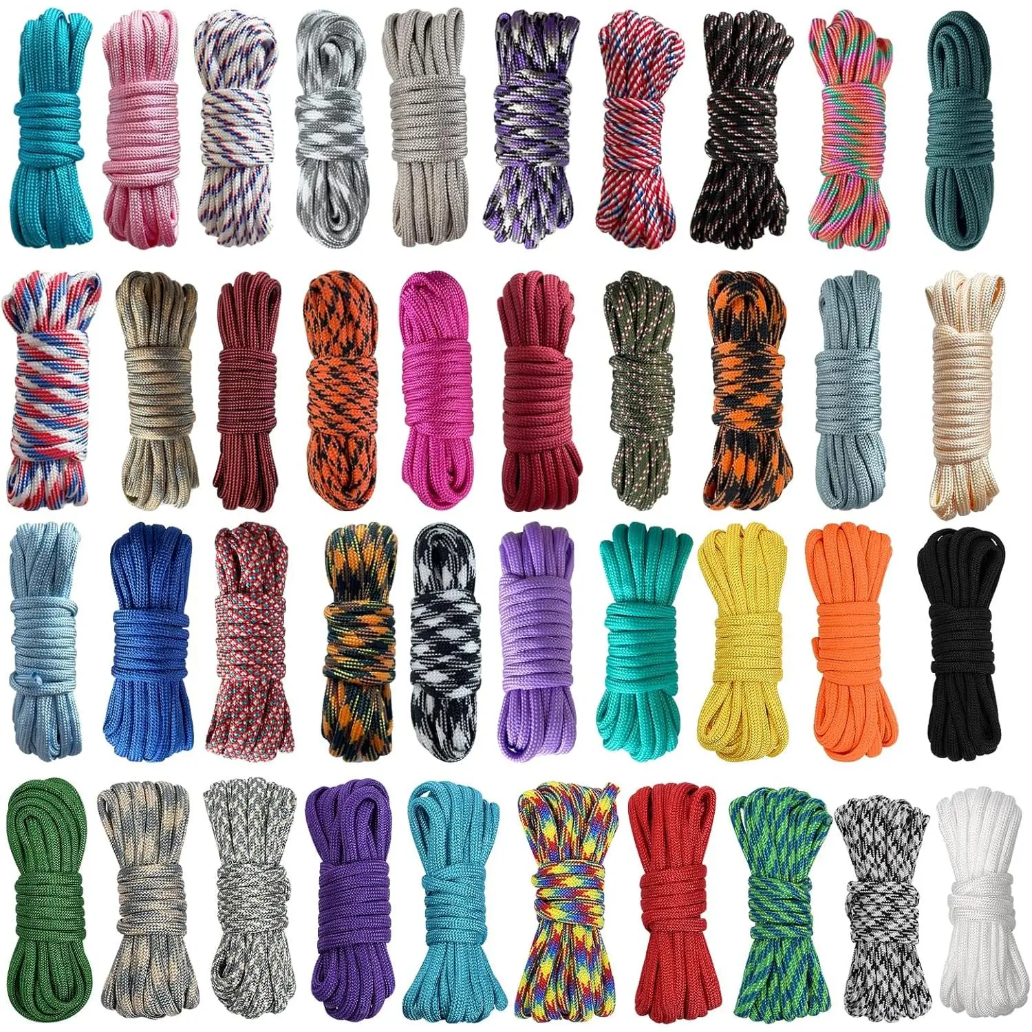 40 Colors 10  Paracord Cord Multifunction Paracord Ropes 550lb  Paracord Random Combo Crafting Kit, for Making Lanyard, Bracelet,  , Idea for