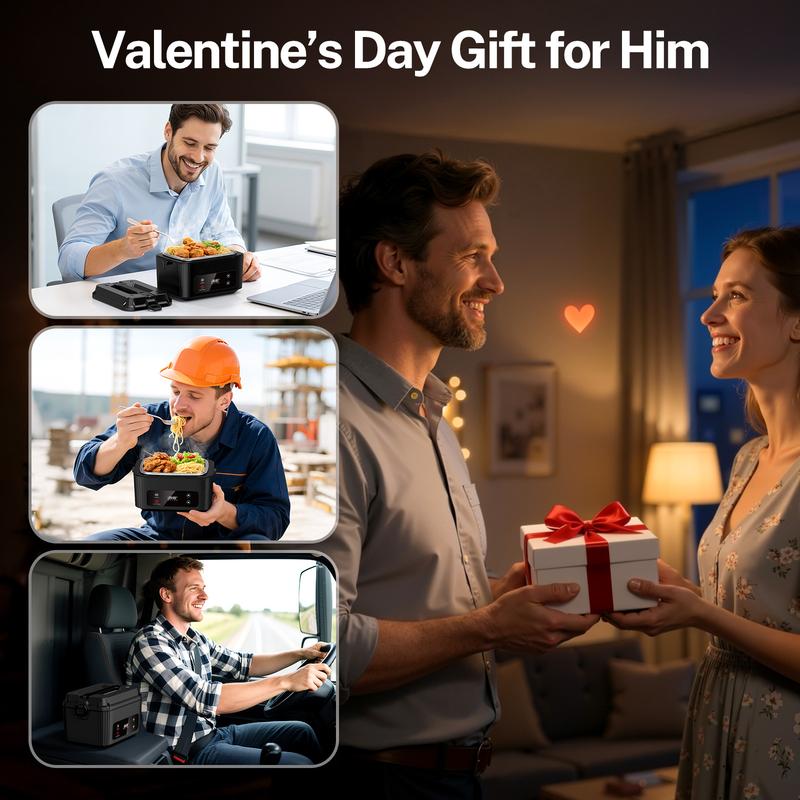 OGERY Self-Heating Electric Lunch Box, 100W Faster Heated Cordless Lunch Box for Adults with Automatic Heating, 40 fl oz 304 Stainless Steel Food Warmer with Timer for Hot Meals Anywhere OGERY Self-Heating Electric Lunch Box, 100W Faster Heated Cordless Lunch Box for Adults with Automatic Heating, 40 fl oz 304 Stainless Steel Food Warmer with Timer for Hot Meals Anywhere